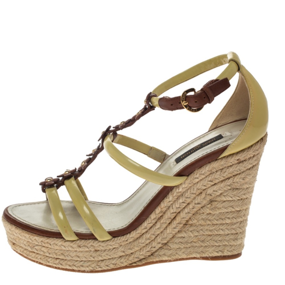 Vintage Louis Vuitton wedge sandals, sz US 8,5